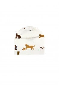 Hat off-white with dog print