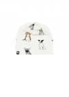 Hat white with dog and cat print SS19114