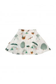 Skirt with leggings white and goose  print