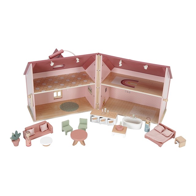 Wooden portable dollhouse LD7116