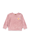 Pink velvet sweater with embroidered Tuta's fox 0390_TUT007