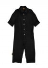 Jumpsuit linen black with embroidery SS24281L