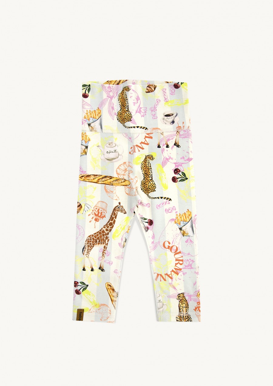 Leggings with high waist and allover giraffe print KLA24017