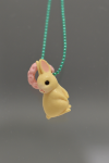 Bunny with a flower crown necklace POP28