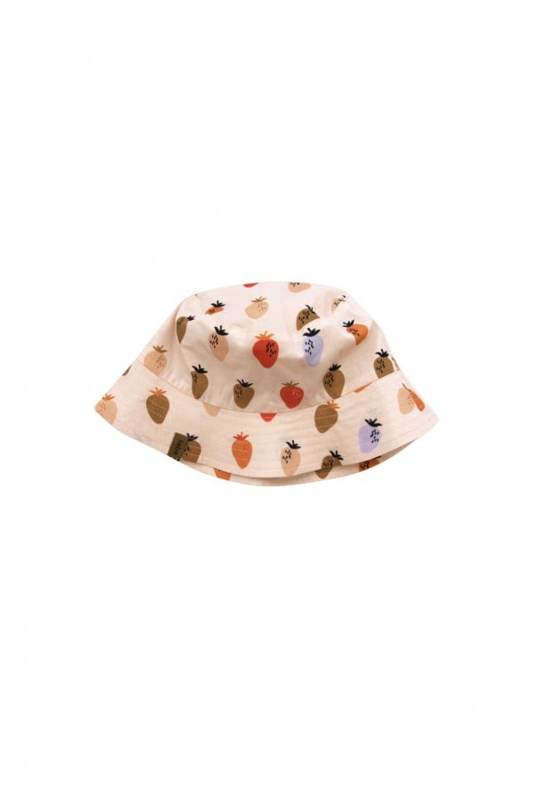 Hat cotton light pink with strawberry print SS24140