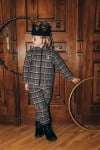 Pants quilted with grey checks FW23217L