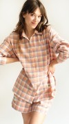 Shorts pink and peach checkered 0103_S25369