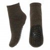 Wool socks anti-slip Brown Melange 79510351