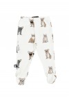 Trousers with feet white with dog and cat print SS19104