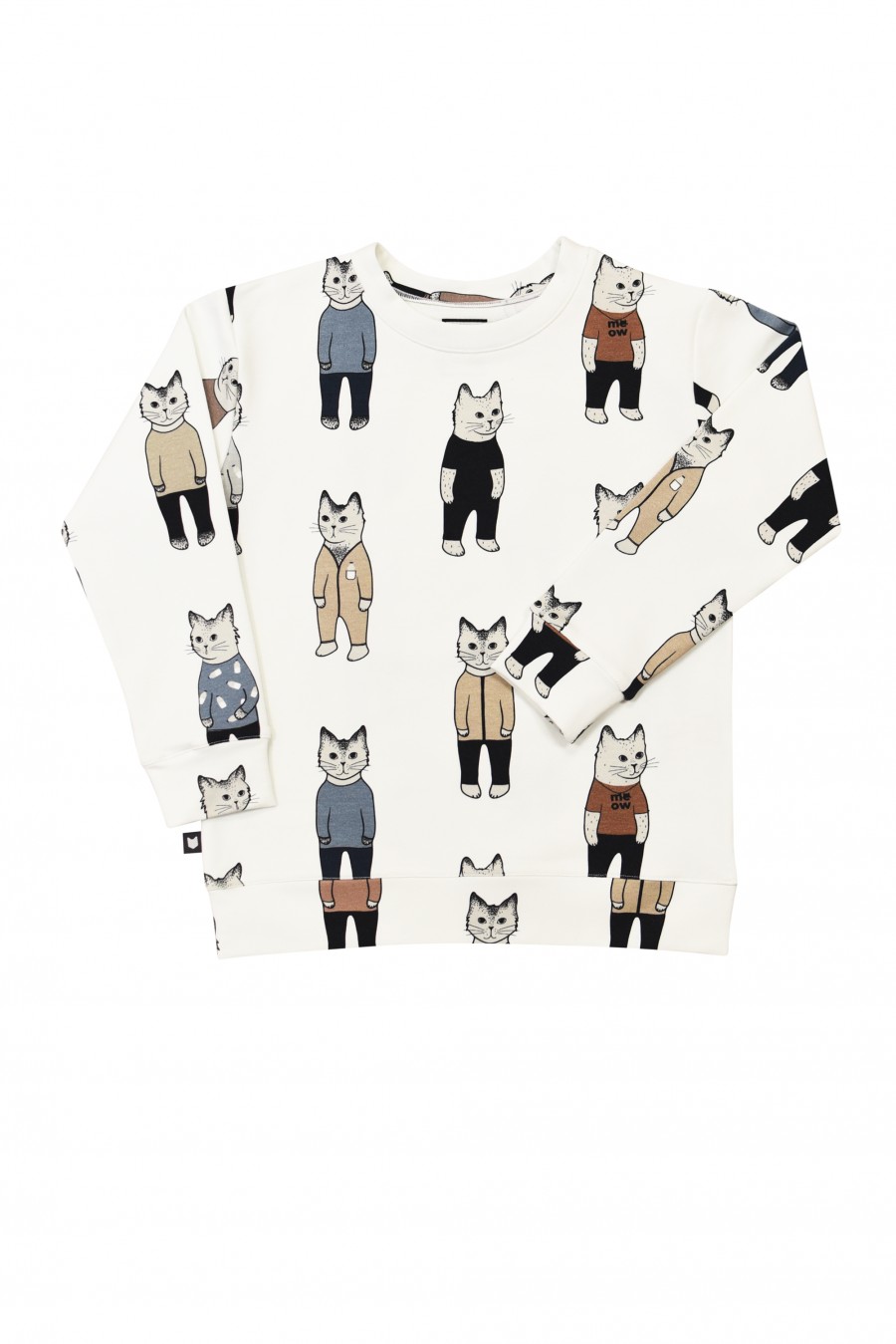 White sweater with cats FW18063