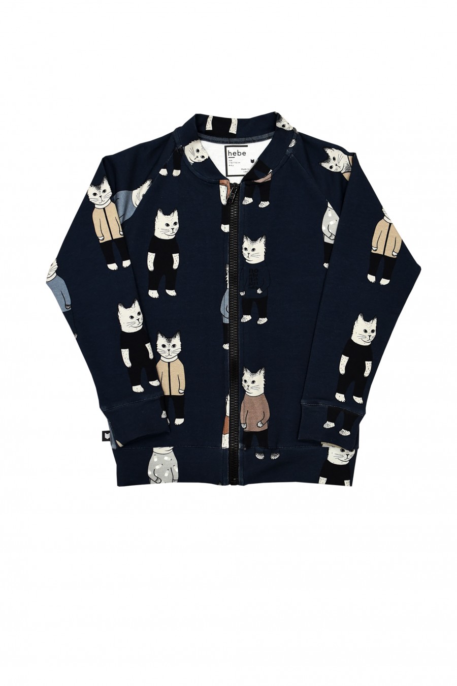 Dark blue sweater with cats FW18045