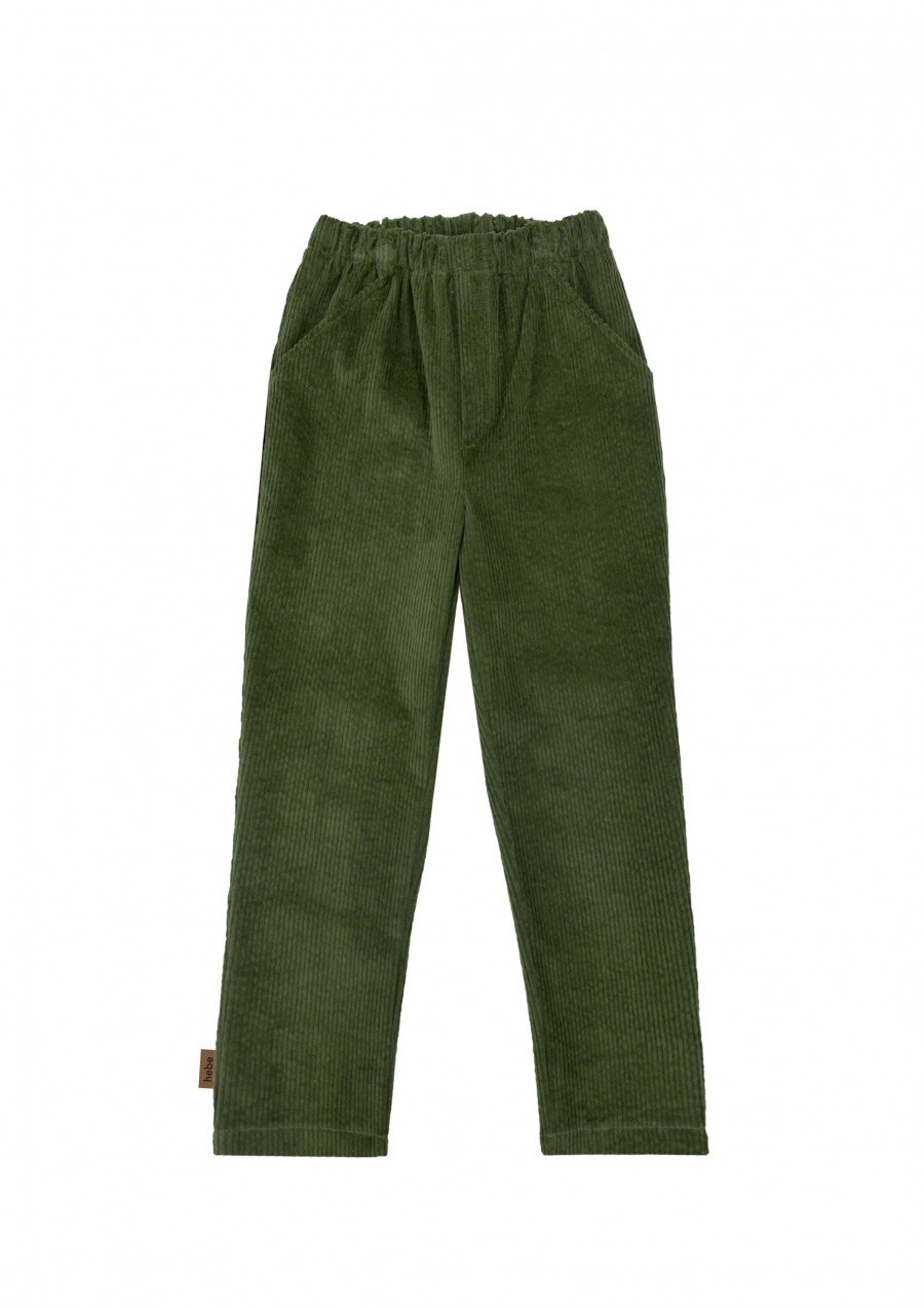 Pants green corduroy FW23172