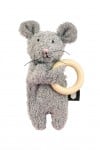 Mousy soft toy with wooden teether ROT0022