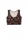 Yoga top with floral black print for female FW21479