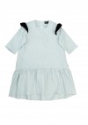 Dress mint linen with ruffles and frill SS20031
