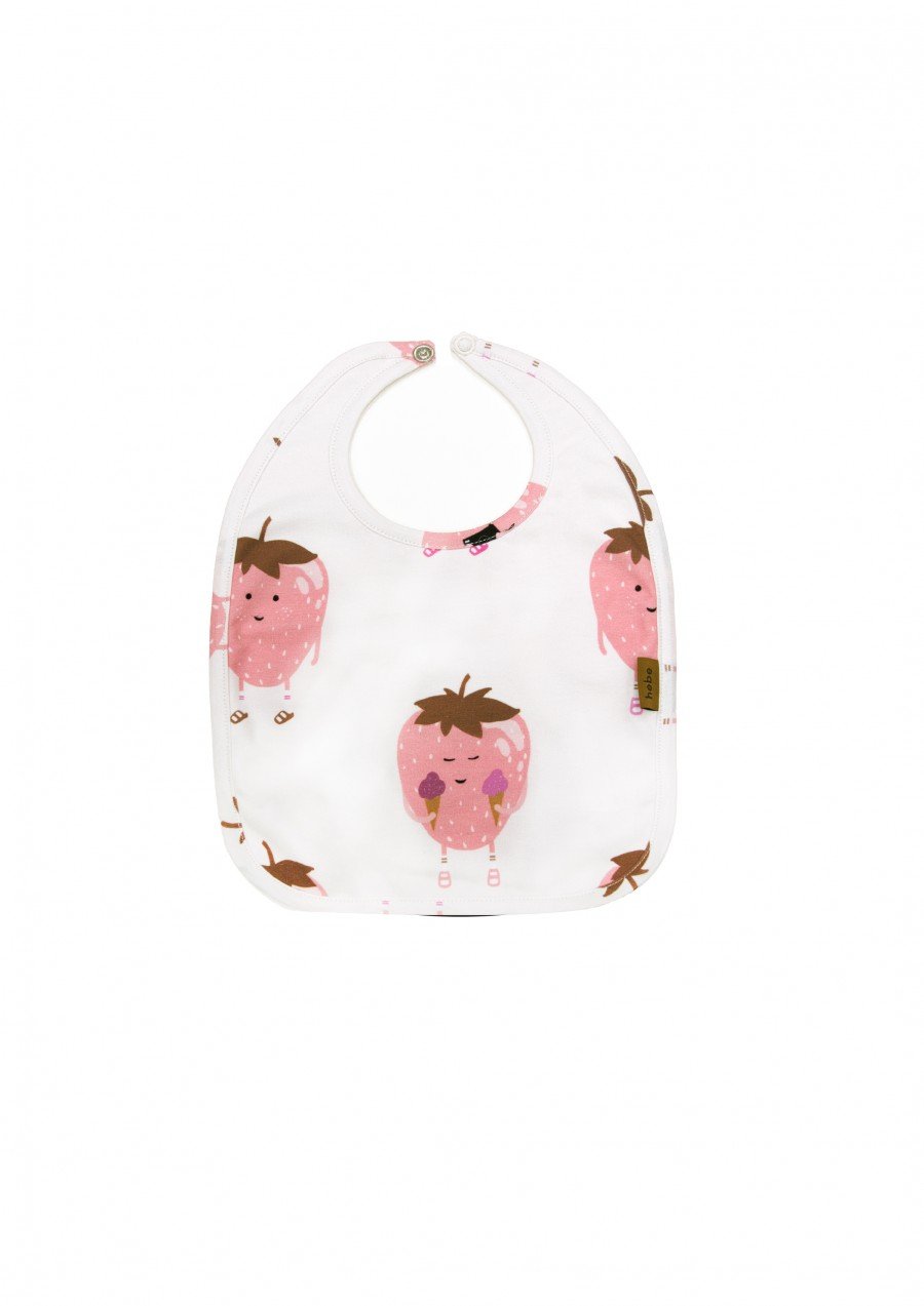 Baby bib with strawberries print SS23149