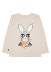 Top light begie with long sleeves and Easter bunny E21045L