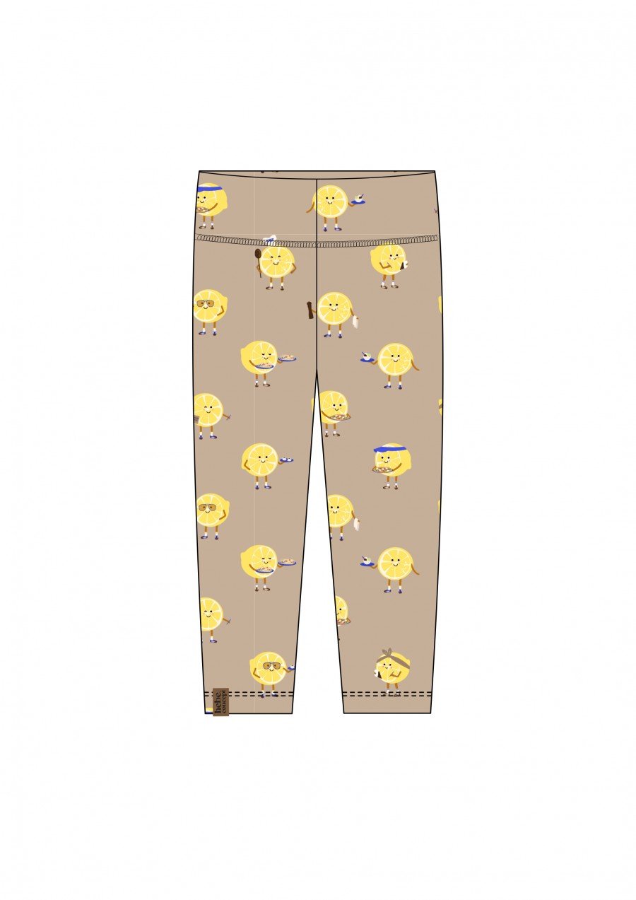 Leggings with high waist and  lemon chef allover print 0156_S25236