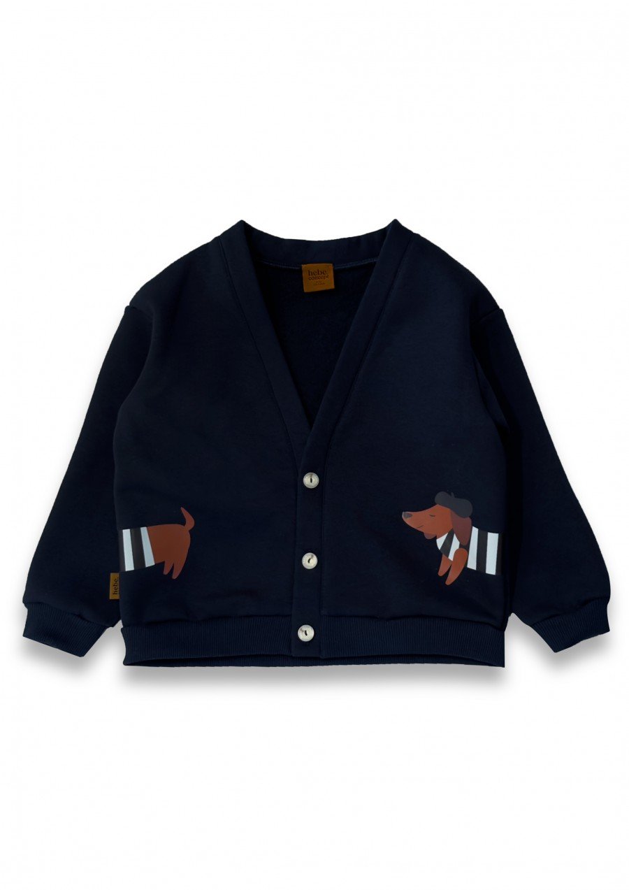 Jacket with dog placment print navy blue 0331_F25221