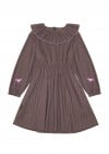 Dress violet with collar and embroidery FW23163