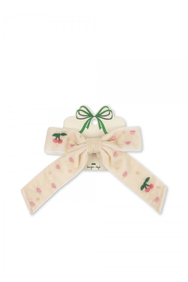 Velvet bow pearly hair clip KS103208