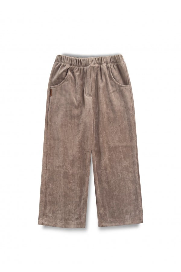 Pants velvet with pockets taupe 0320_F25079