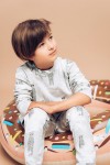 Warm sweater with grey animal and palm print SS20128L