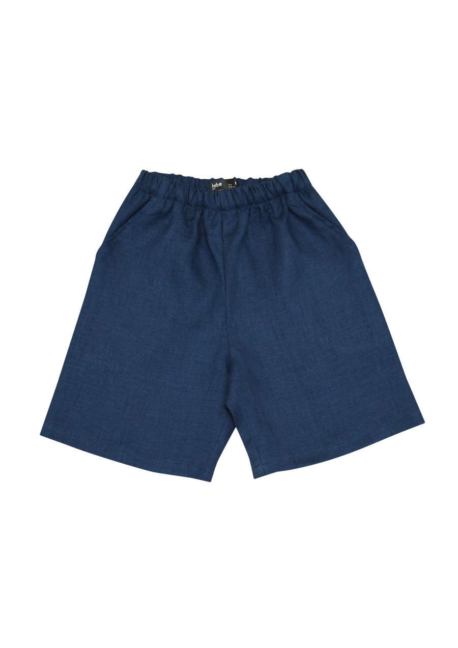 Shorts navy blue linen for boys SS19049