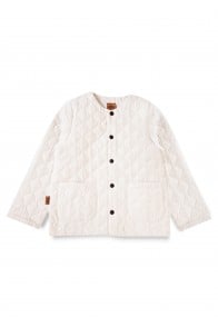 Jacket creme quilted with pockets and buttons