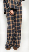 Dark navy/brown checkered pants, regular 0048_LM039