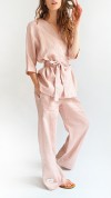 Pants pink linen, long 0039_S25383
