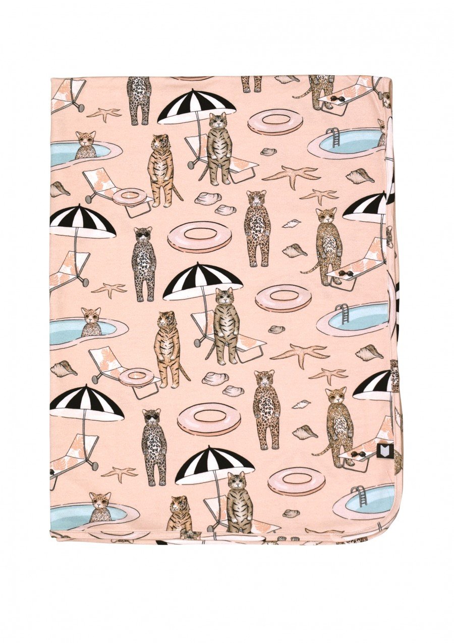 Blanket with pink pool print SS24526