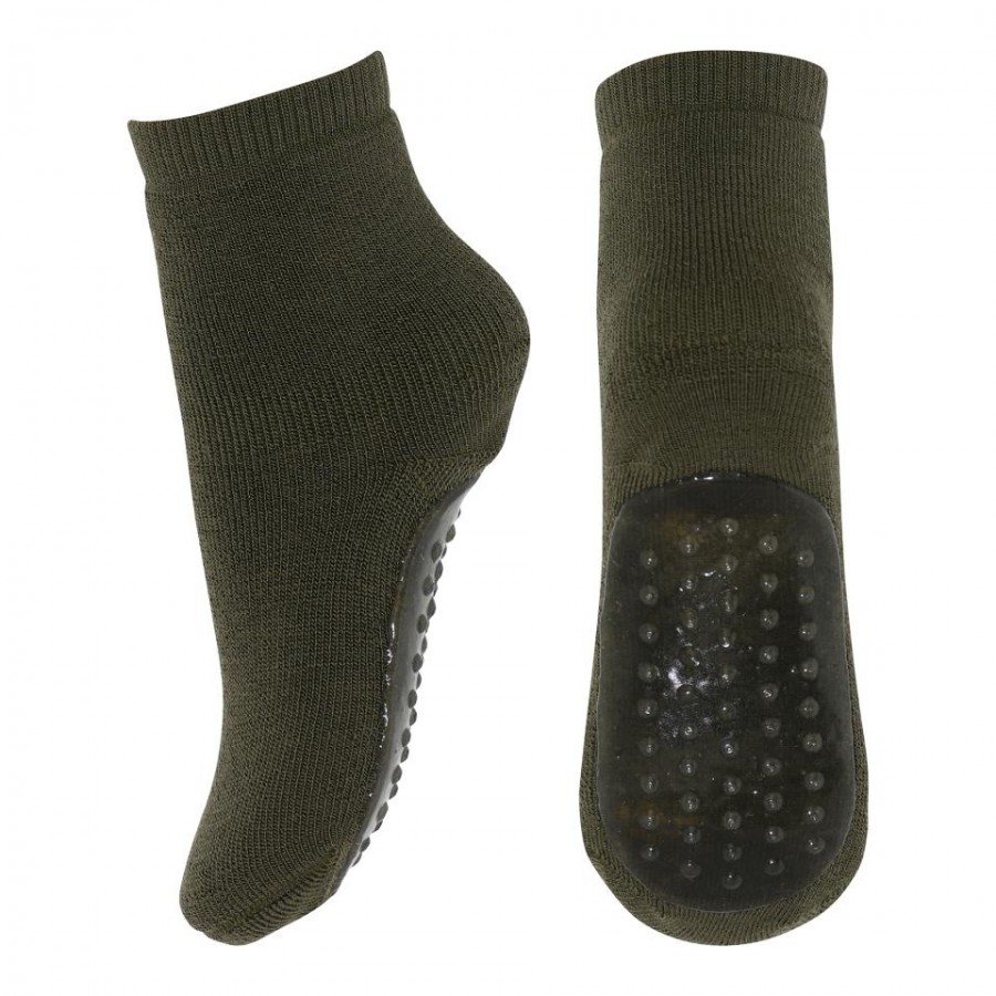 Wool socks anti-slip Ivy Green 795103007