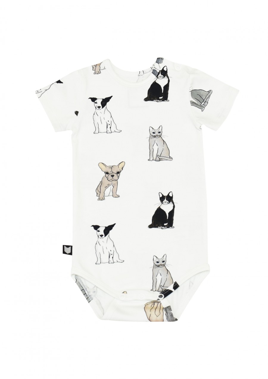 Body white with dog and cat print SS19102