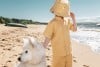 Sun hat dusty yellow linen with embroidery SS23222