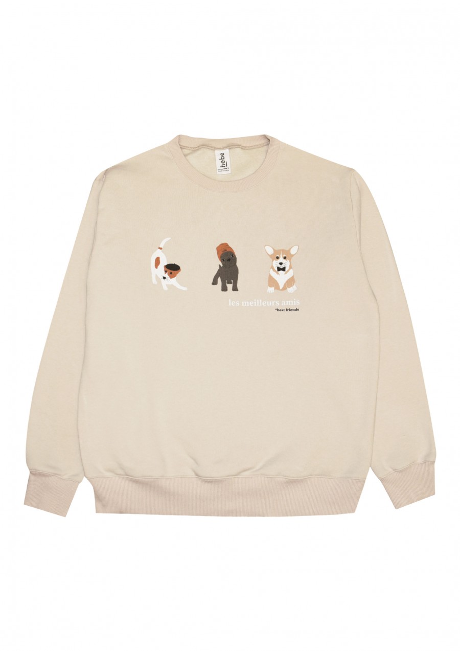 Warm sweater light with best friends print for adult FW21217