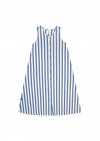 Dress with marine blue stripes and buttons SS21334