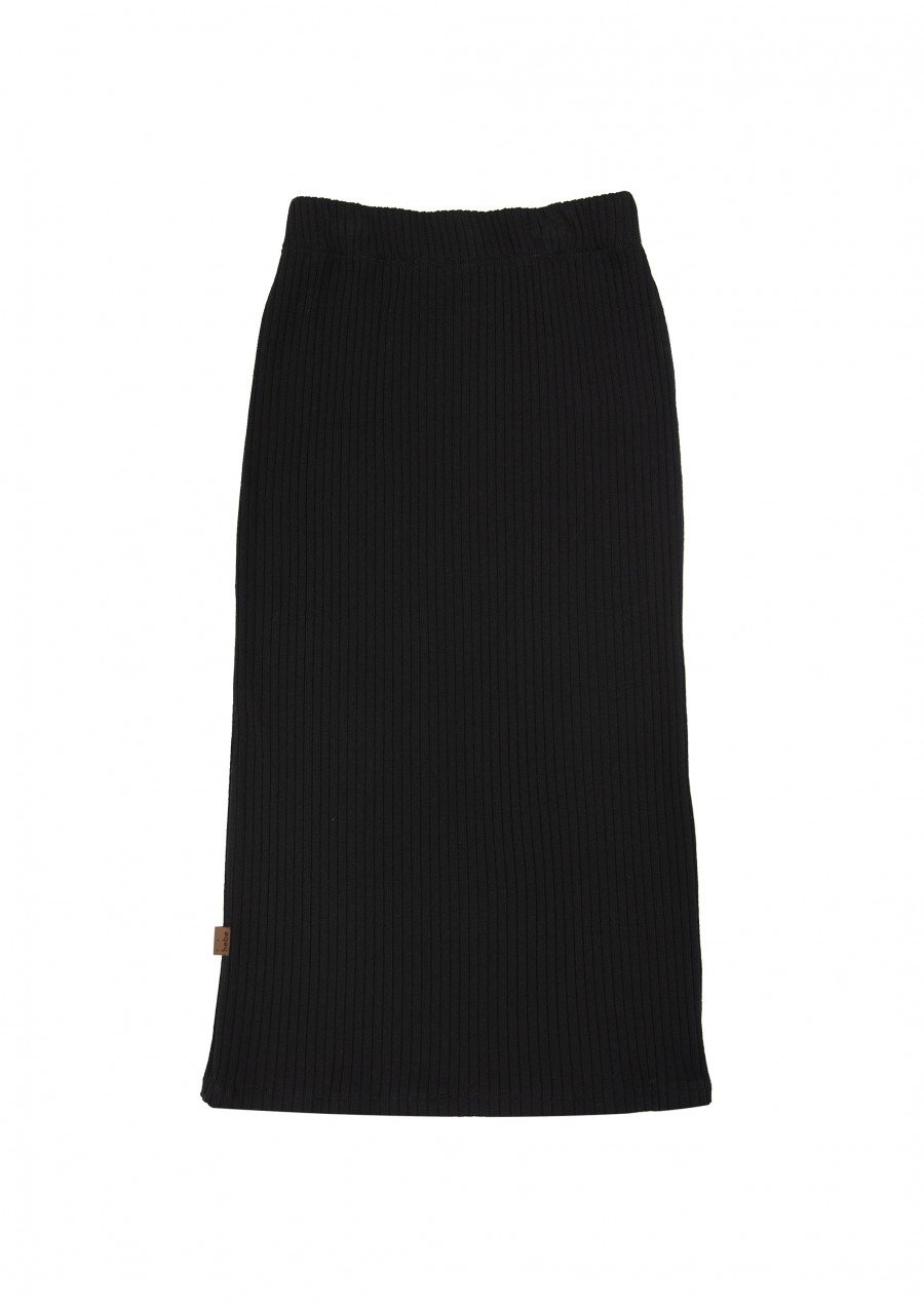 Skirt black ribbed for female FW23064