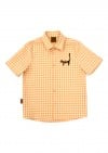 Shirt cotton with yellow check and embroidery SS24065