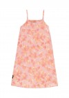Dress pink flower print with straps for female SS21137