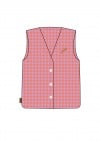 Vest cotton with pink check and chill embroidery SS24368