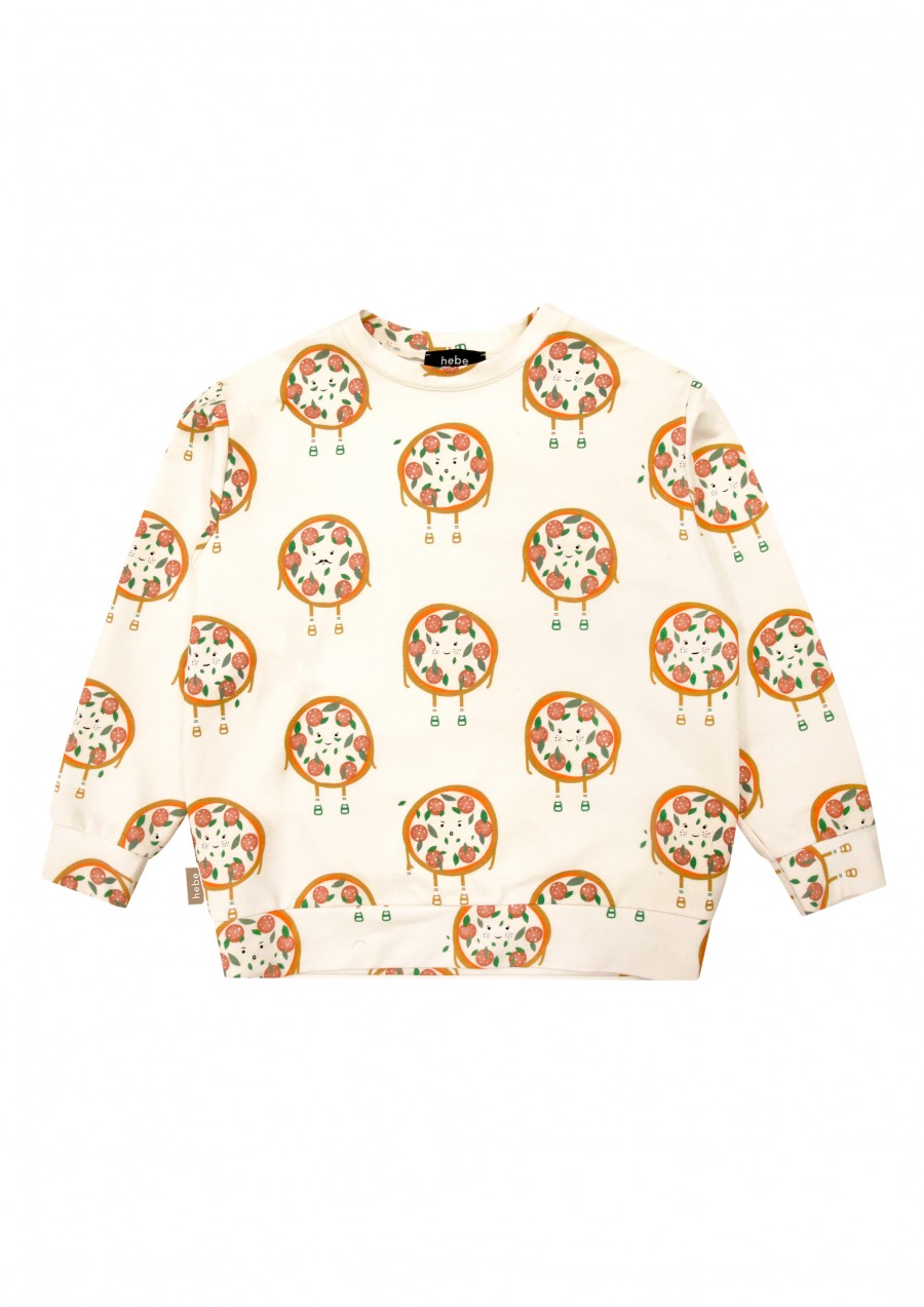 Warm sweater with pizza print SS23071