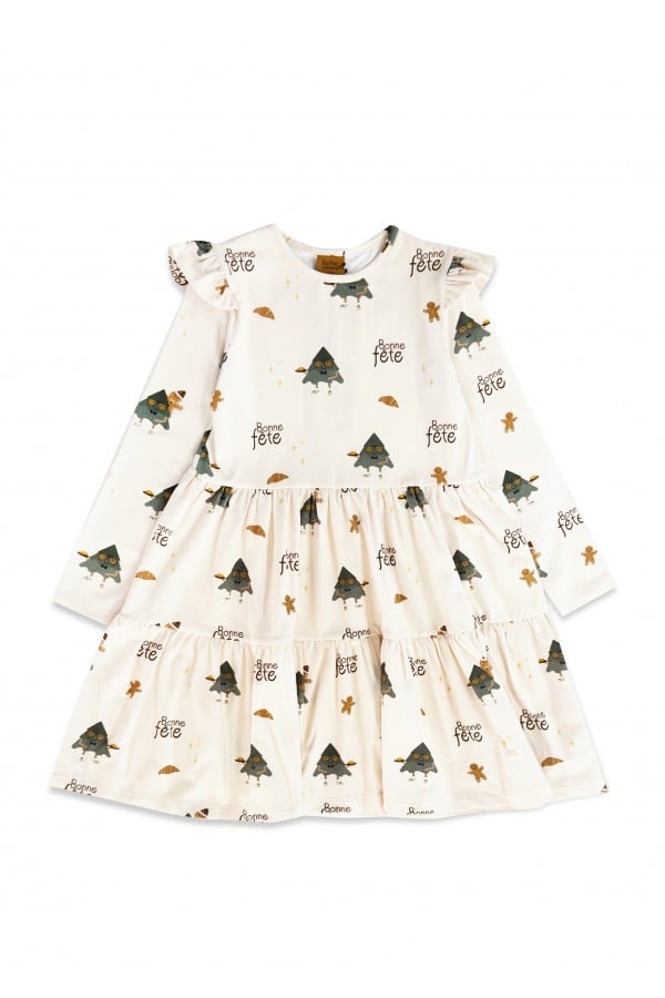 Dress with all-over festive print