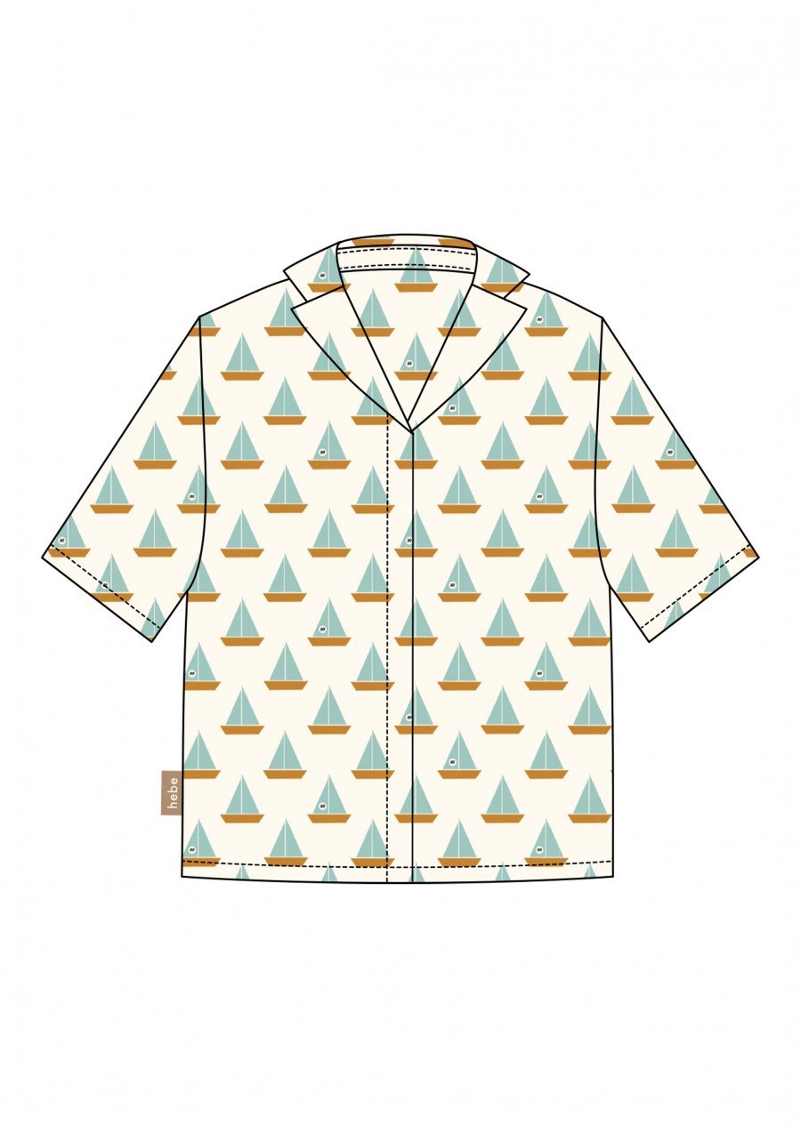 Shirt muslin with yacht print SS23348L