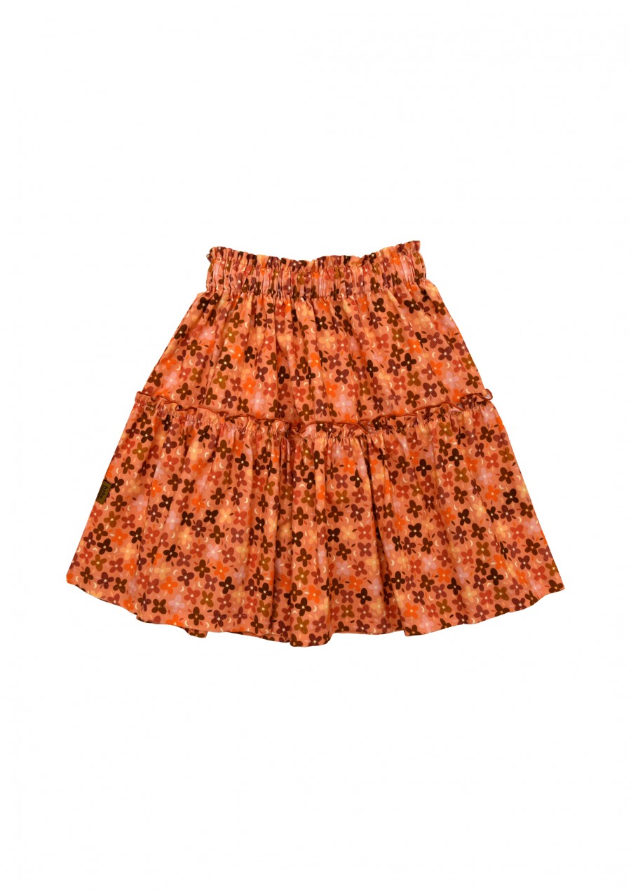 Skirt with pink flowers FW24134