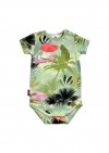 Body with short sleeves and green palm print SS21039