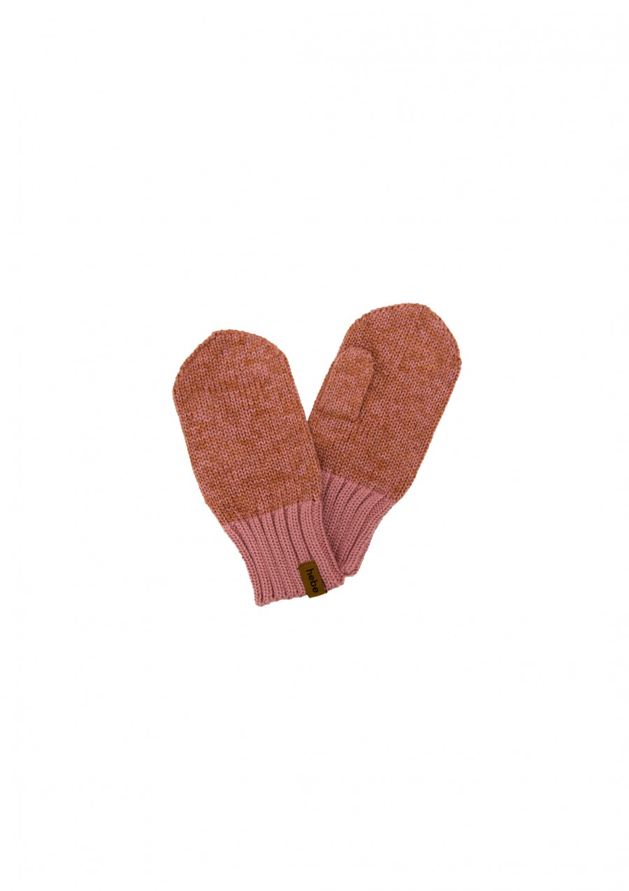 Mittens pink merino wool FW23148