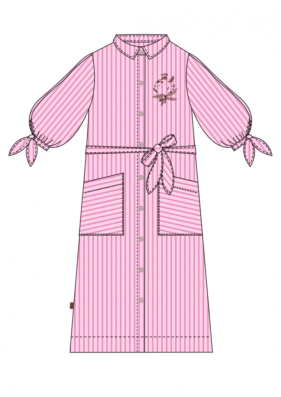 Dress with pink stripes for female KLA24044