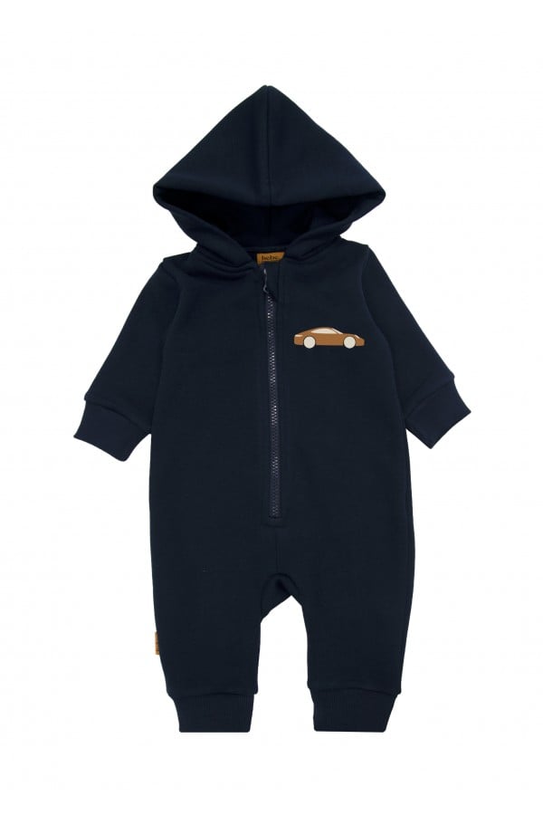 Warm romper dark blue with a sport's car AY24247