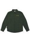 Shirt green checkered with embroidrey bon voyage FW21098